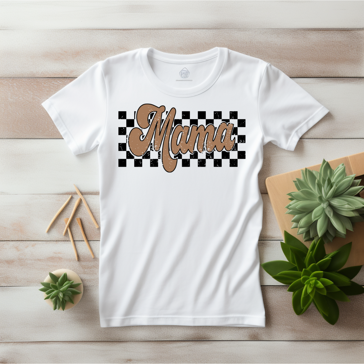 Checkered Mama - Women's Tee printed apparel by Baylees Creations