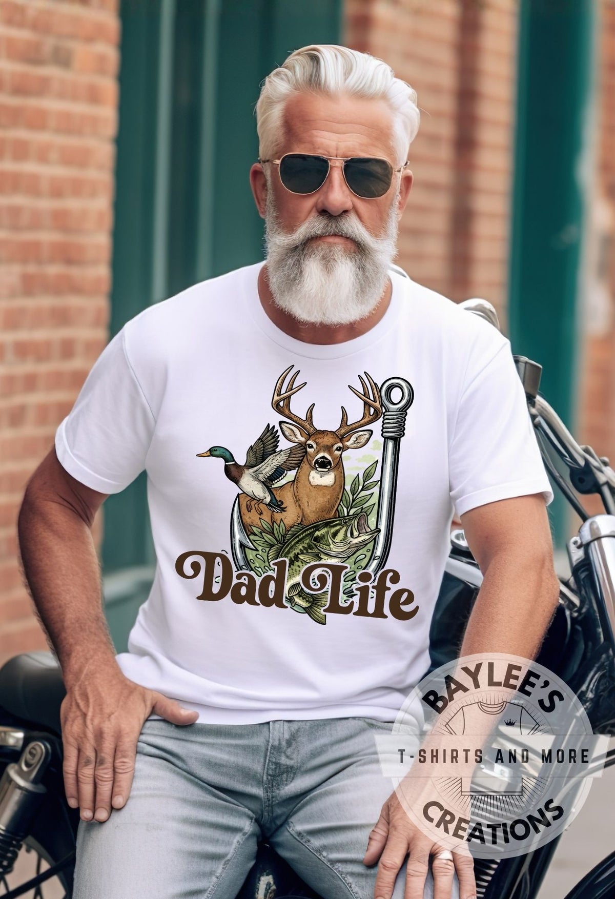 Dad Life Outdoorsman Men's Tee Father's Day T-Shirt printed apparel by Baylees Creations