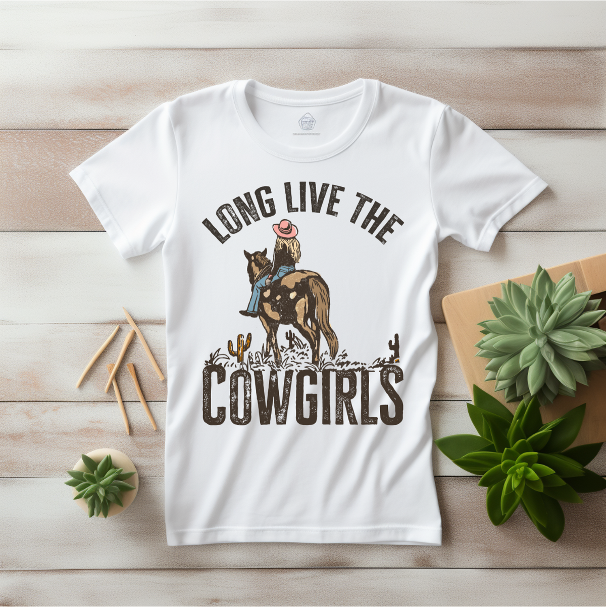 Long Live the Cowgirls - Women's Tee printed apparel by Baylees Creations