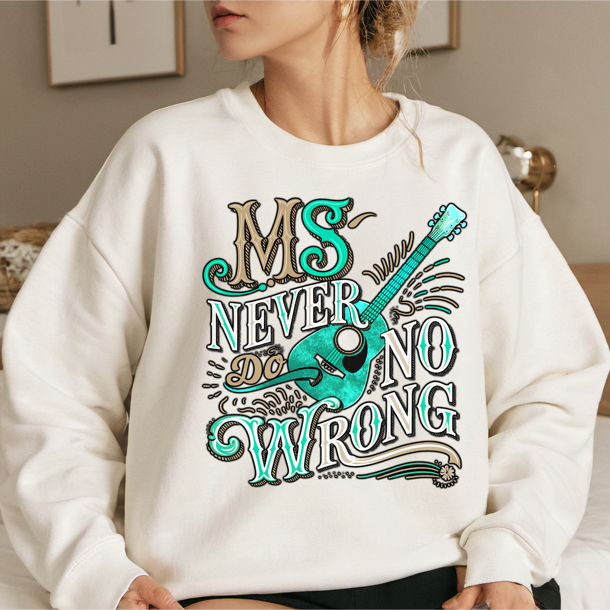 Miss Never Do No Wrong - Women's Sweatshirt printed apparel by Baylees Creations