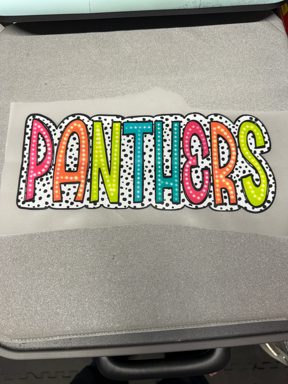 Panthers Dotted Wordmark DTF Transfer ready-to-press DTF transfer