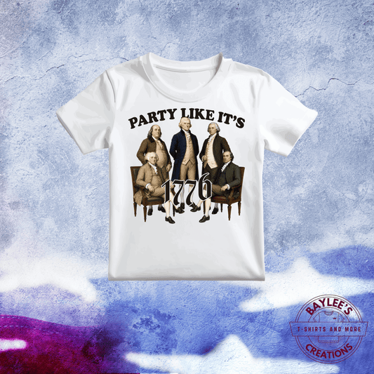 Party Like It's 1776 Unisex T-Shirt printed apparel by Baylees Creations