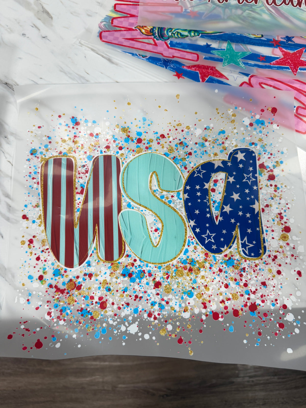 USA patriotic DTF transfer design