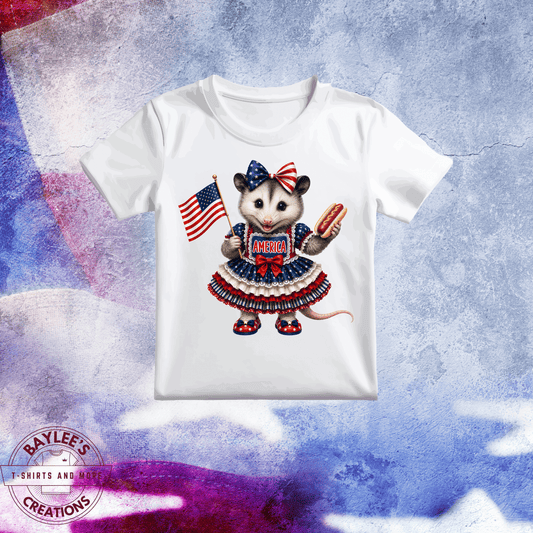 America 250TH Opossum Patriotic Unisex T-Shirt printed apparel by Baylees Creations