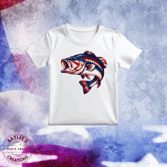 America 250TH Patriotic Bass Unisex T-Shirt printed apparel by Baylees Creations