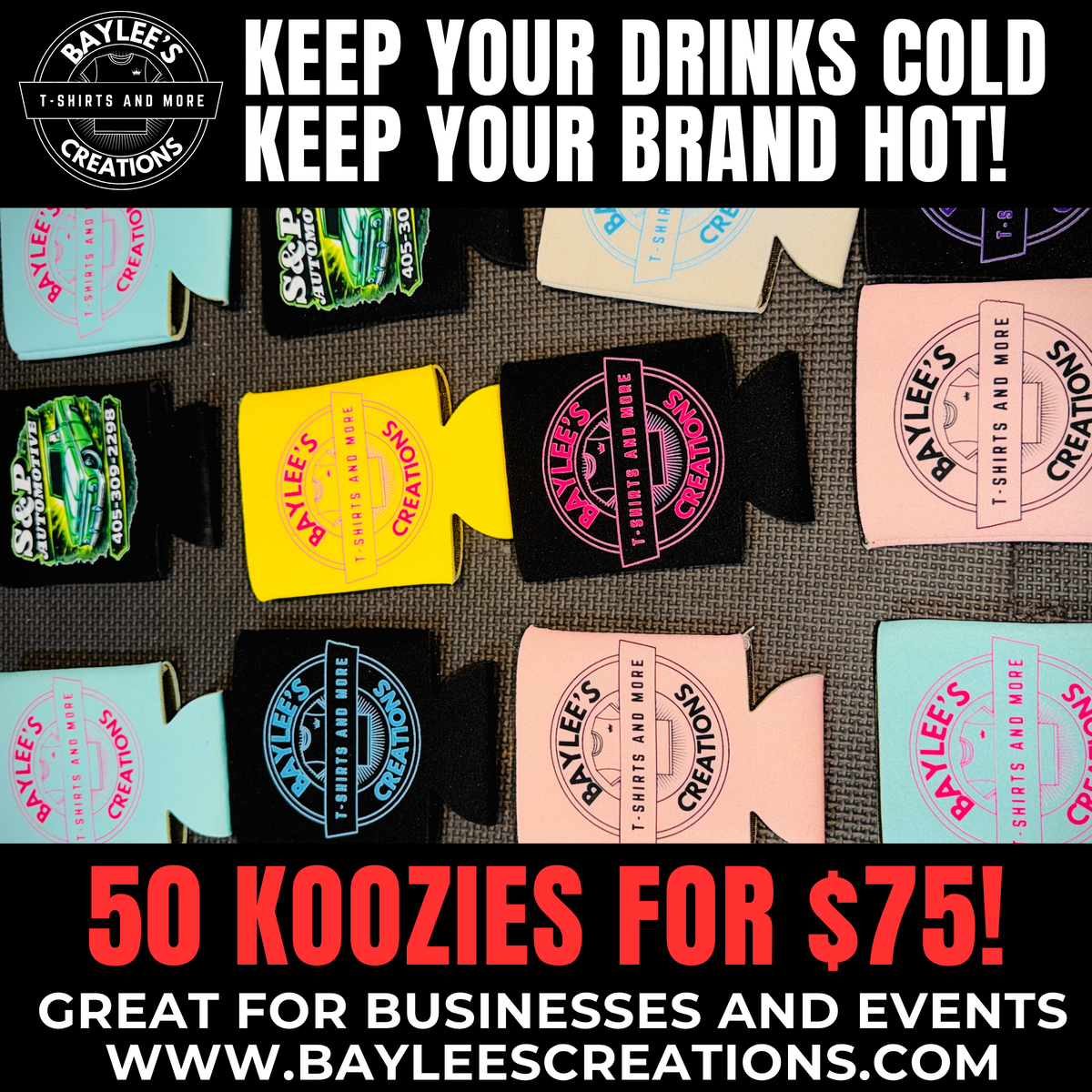 Custom Can Coolers - 50 Pack by Baylees Creations