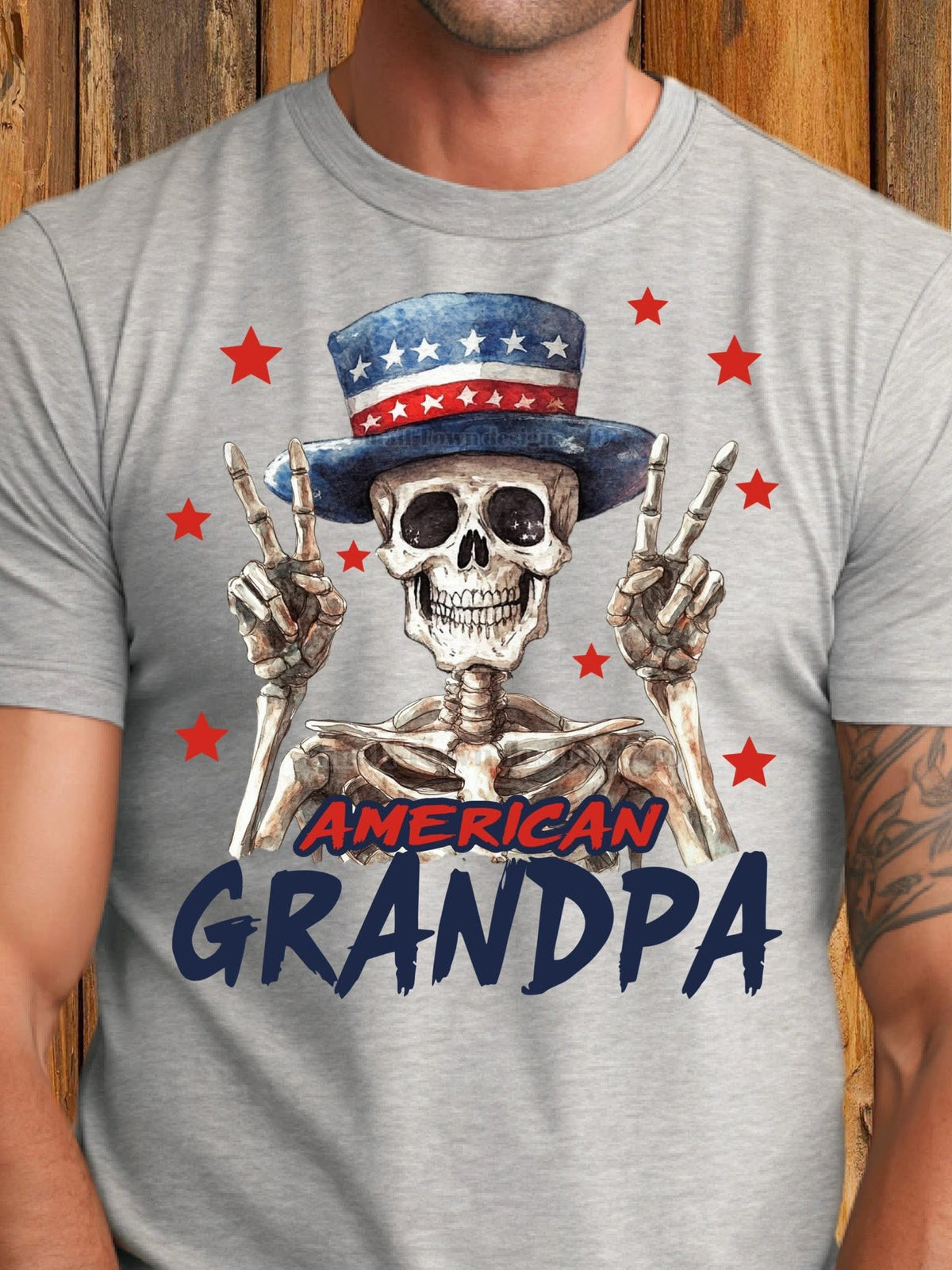 American Grandpa Patriotic Men's Tee Father's Day printed apparel by Baylees Creations