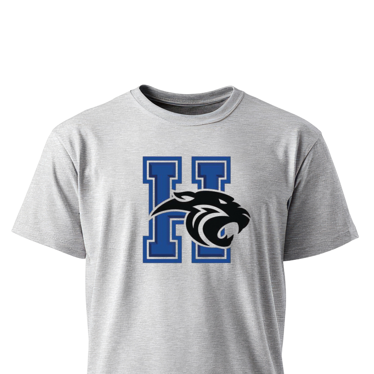 Harrah Schools Panthers logo on unisex t-shirt