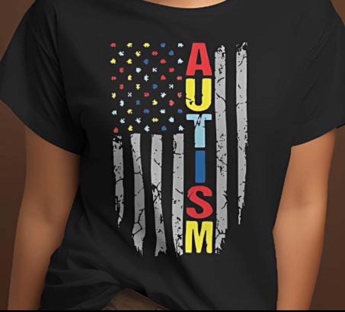 Autism Awareness Flag Shirt - Unisex T-Shirt printed apparel by Baylees Creations