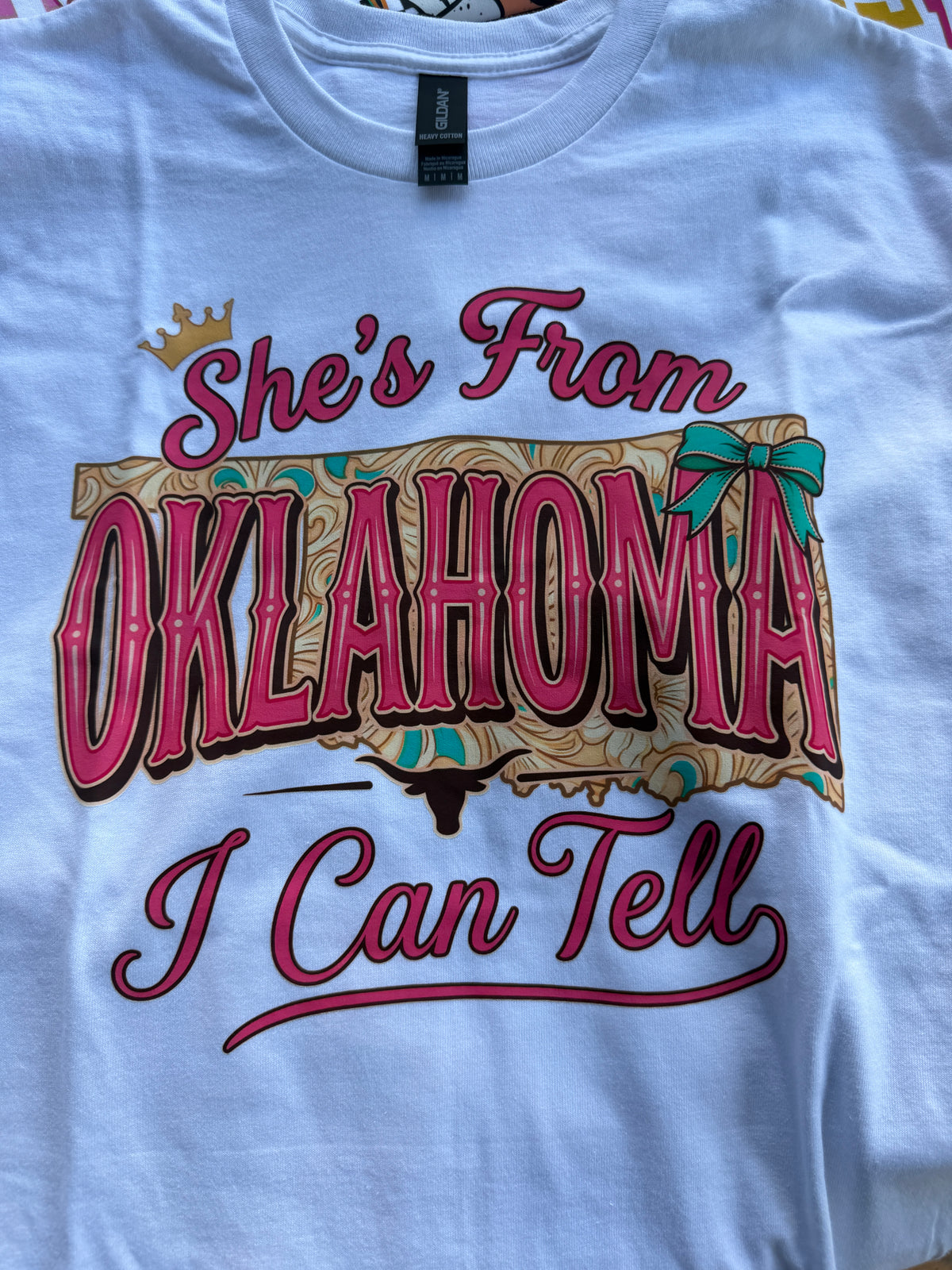 She's from Oklahoma graphic on women's t-shirt