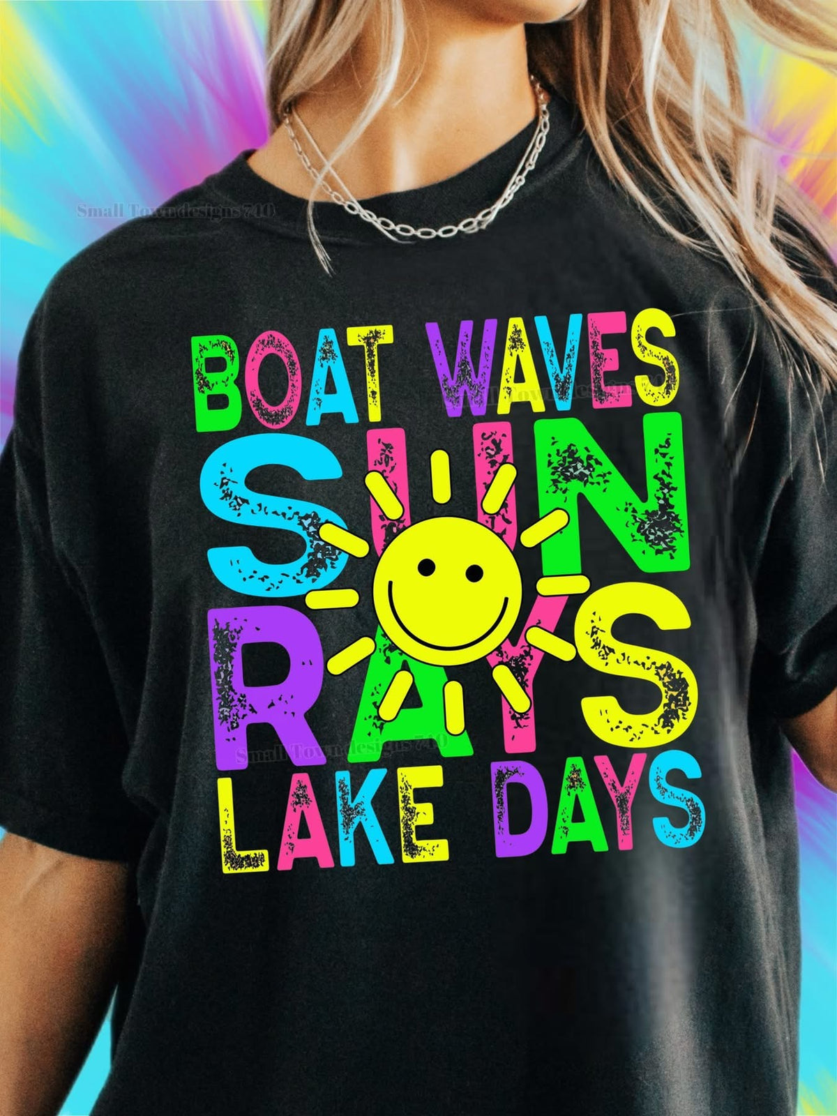 Boat Waves Sun Rays Lake Days Shirt - Unisex T-Shirt printed apparel by Baylees Creations