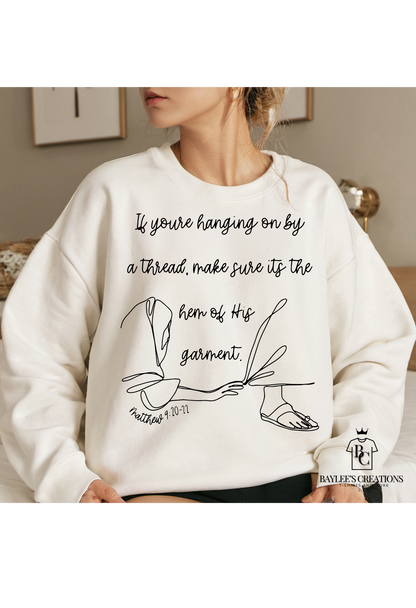 By His Hem Sweatshirt Faith Unisex printed apparel by Baylees Creations