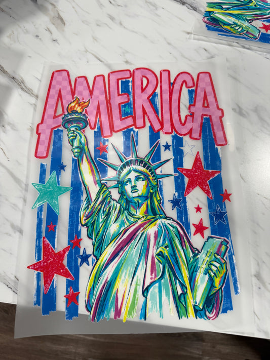 Lady Liberty patriotic DTF transfer design