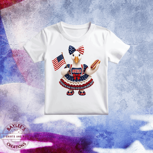 America 250TH Goose Patriotic Unisex T-Shirt printed apparel by Baylees Creations