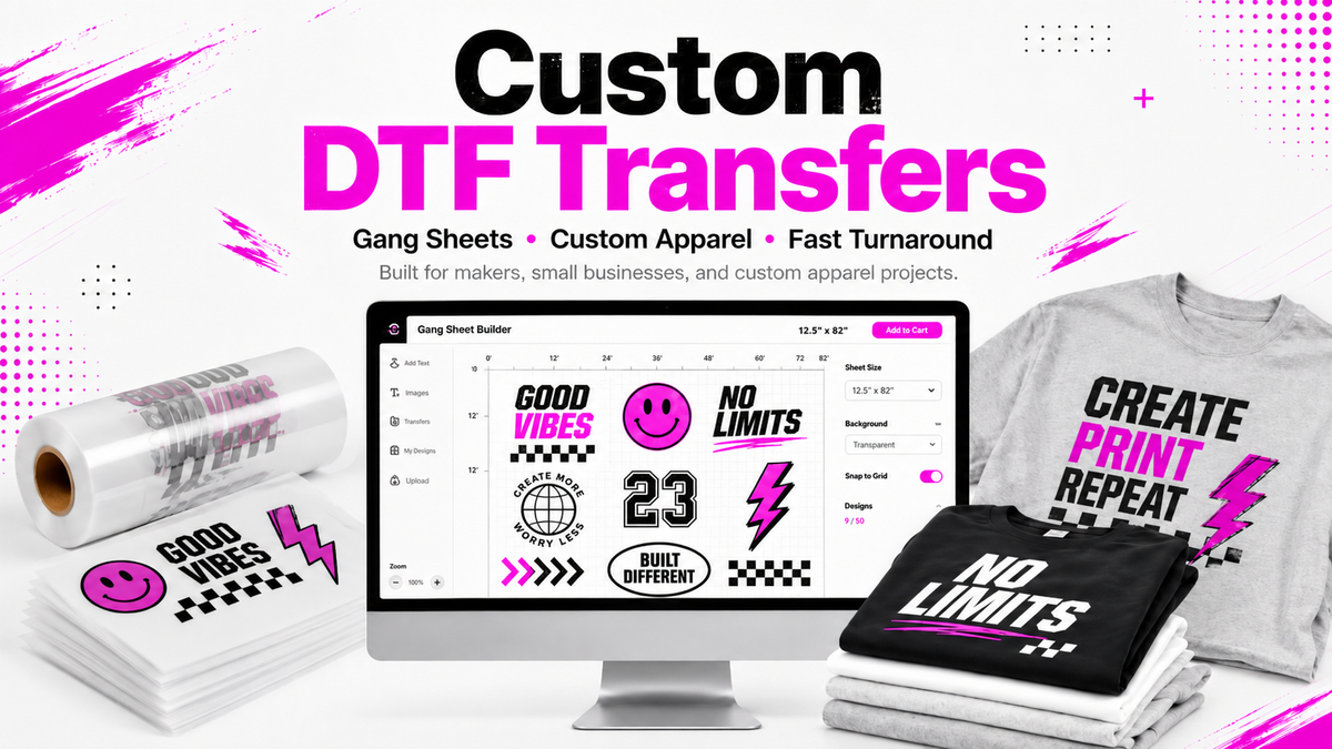 Example custom DTF gang sheet layout