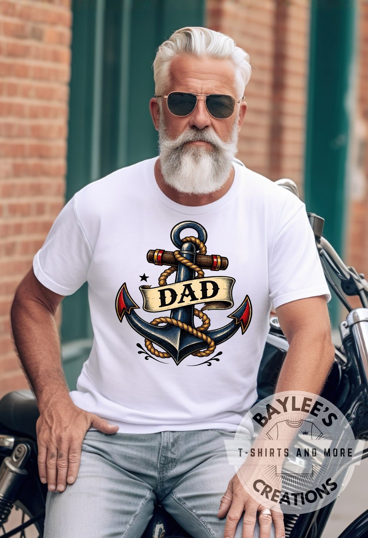 Dad Anchor Men's Tee Father's Day T-Shirt printed apparel by Baylees Creations