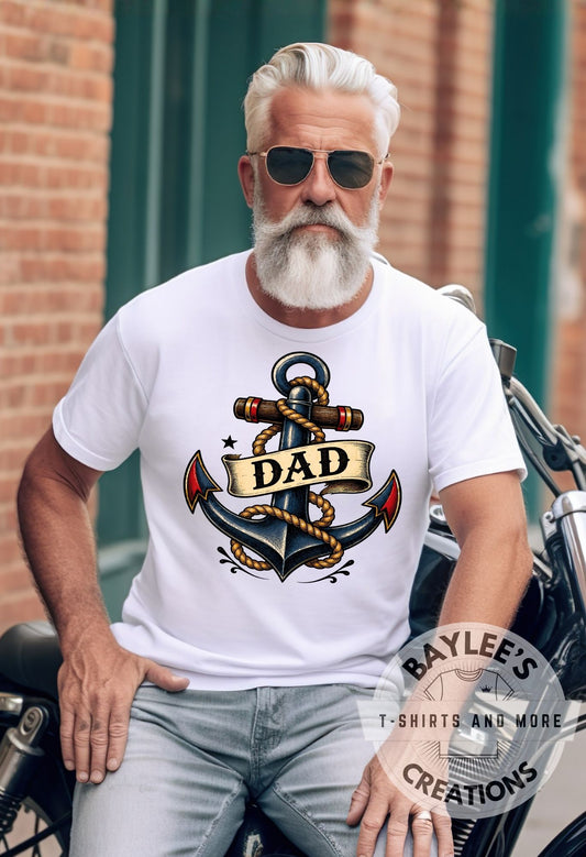 Dad Anchor Men's Tee Father's Day T-Shirt printed apparel by Baylees Creations