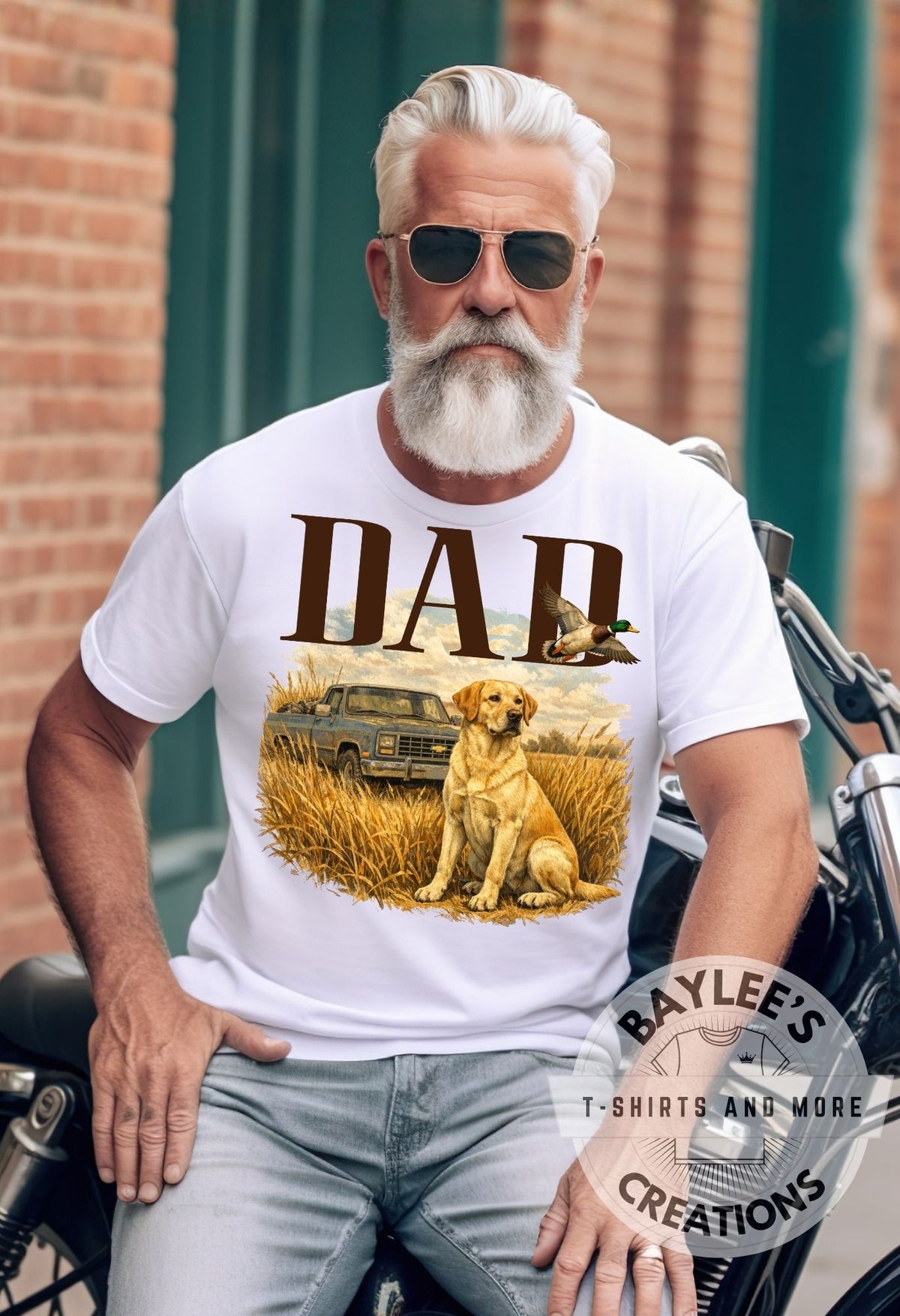 Dad Bird Hunter Men's Tee Father's Day T-Shirt printed apparel by Baylees Creations