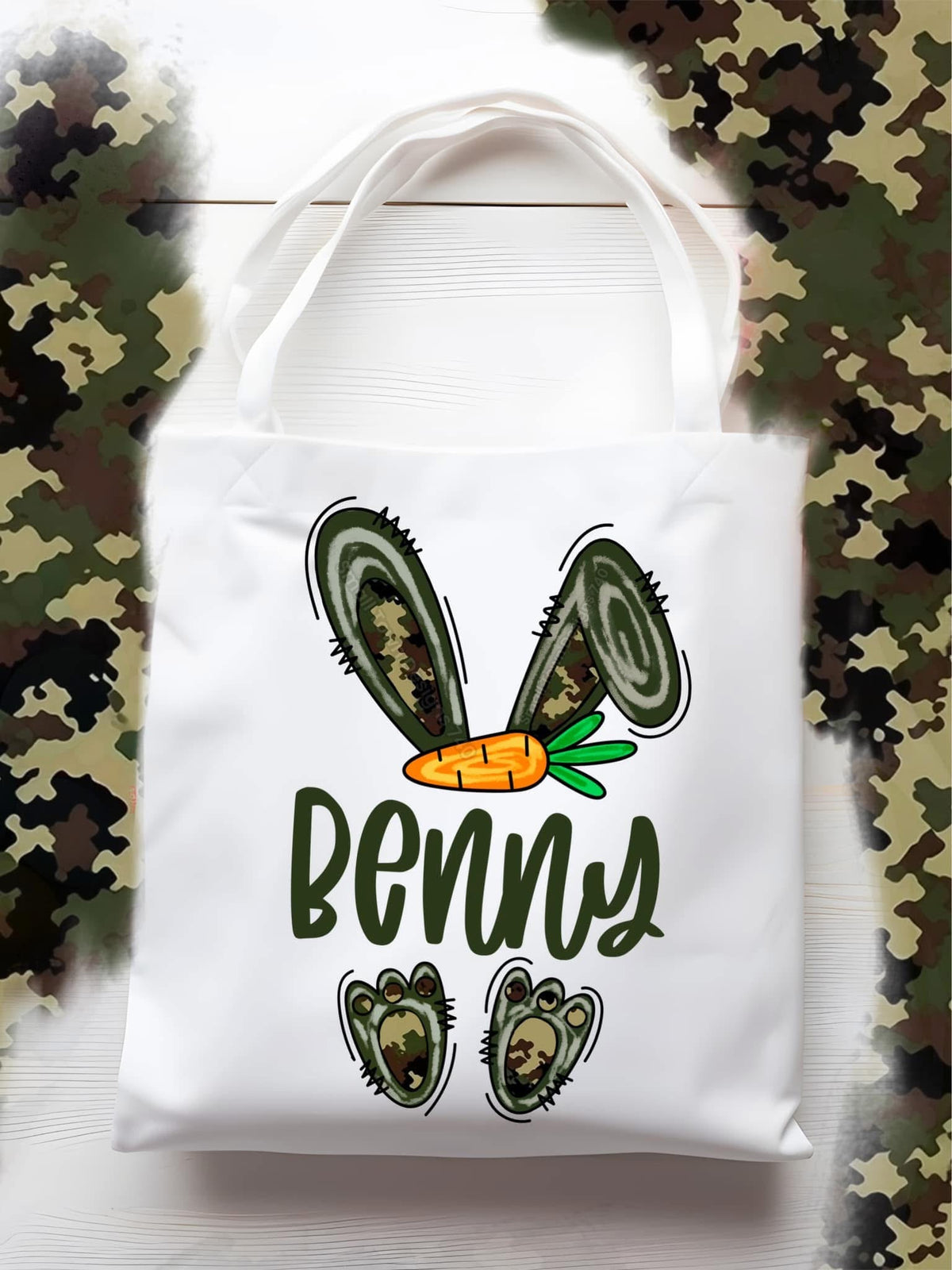 Easter Egg Hunt Canvas Tote Bag from Baylee's Creations in Harrah Oklahoma