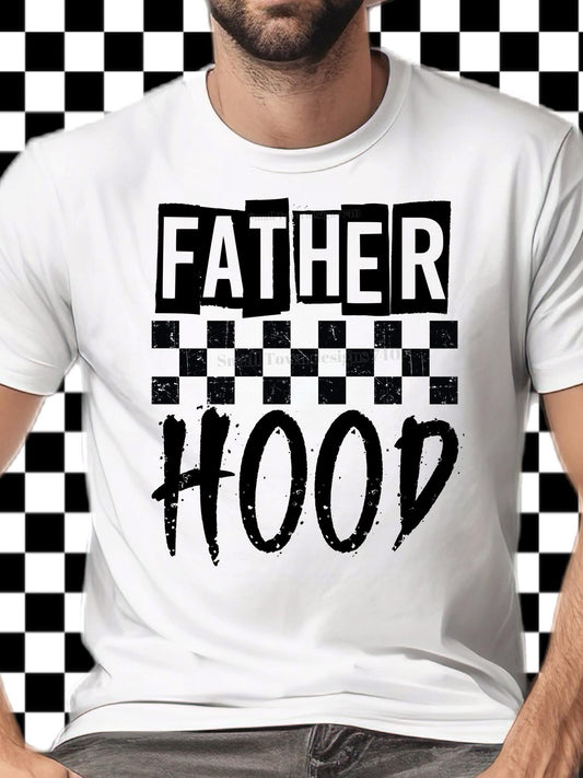 Father Hood Men's T-Shirt Fathers Day printed apparel by Baylees Creations