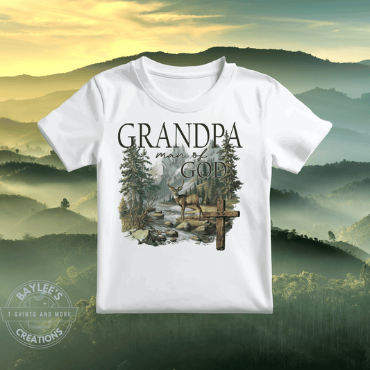 Grandpa Man of God Christian T-Shirt printed apparel by Baylees Creations