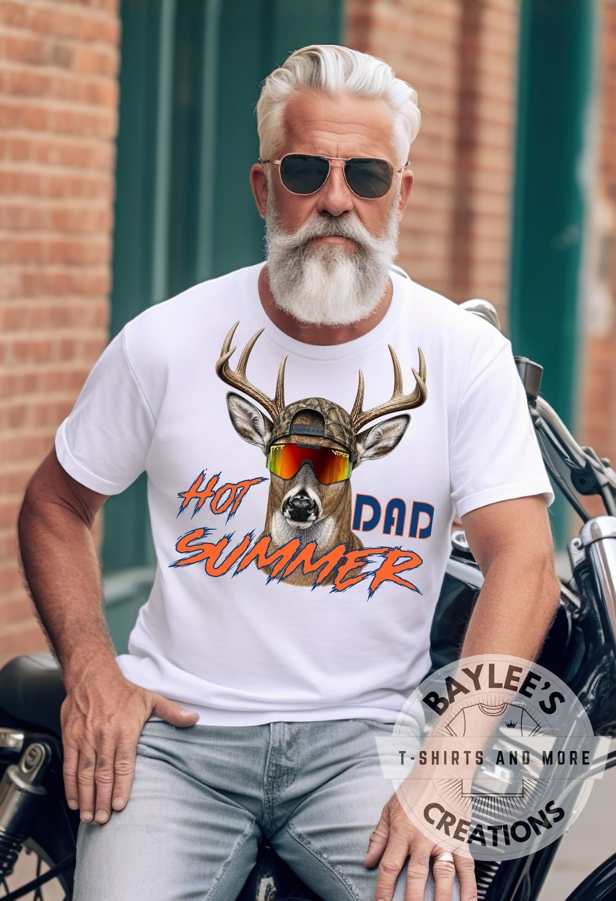 Hot Dad Summer Men's Tee Father's Day T-Shirt printed apparel by Baylees Creations