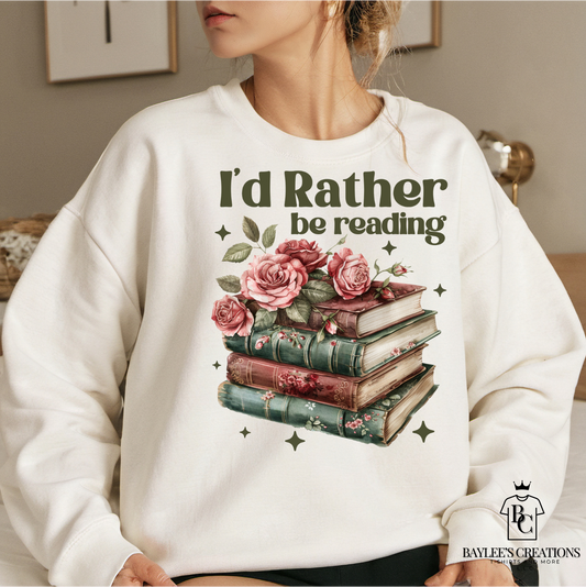 I'd Rather Be Reading - Women's Sweater printed apparel by Baylees Creations