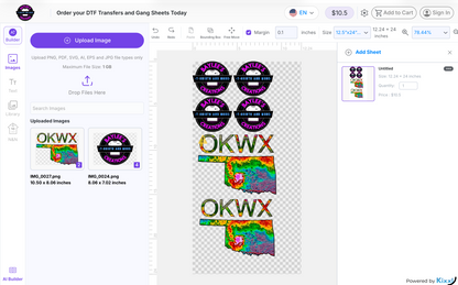 Finished DTF gang sheet print sample