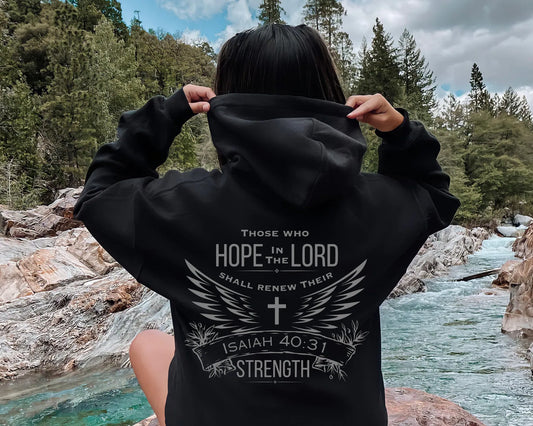 Isa 40:31 Hoodie Scripture Faith Unisex printed apparel by Baylees Creations