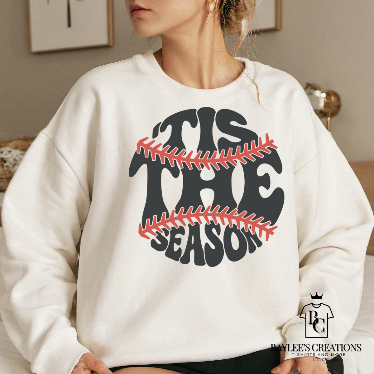 It's the Season Baseball - Women's Sweatshirt printed apparel by Baylees Creations