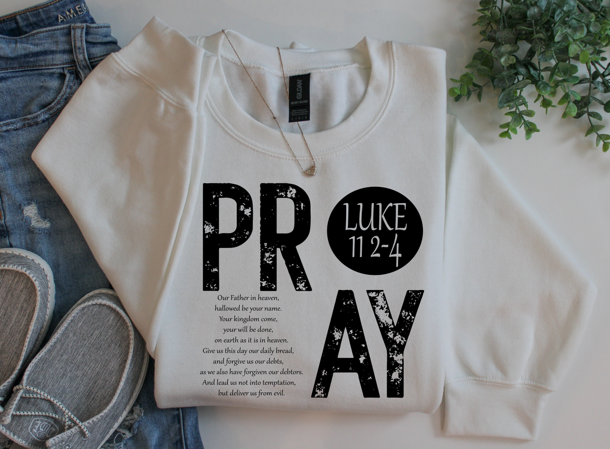 Lords Prayer Sweatshirt Faith Unisex printed apparel by Baylees Creations