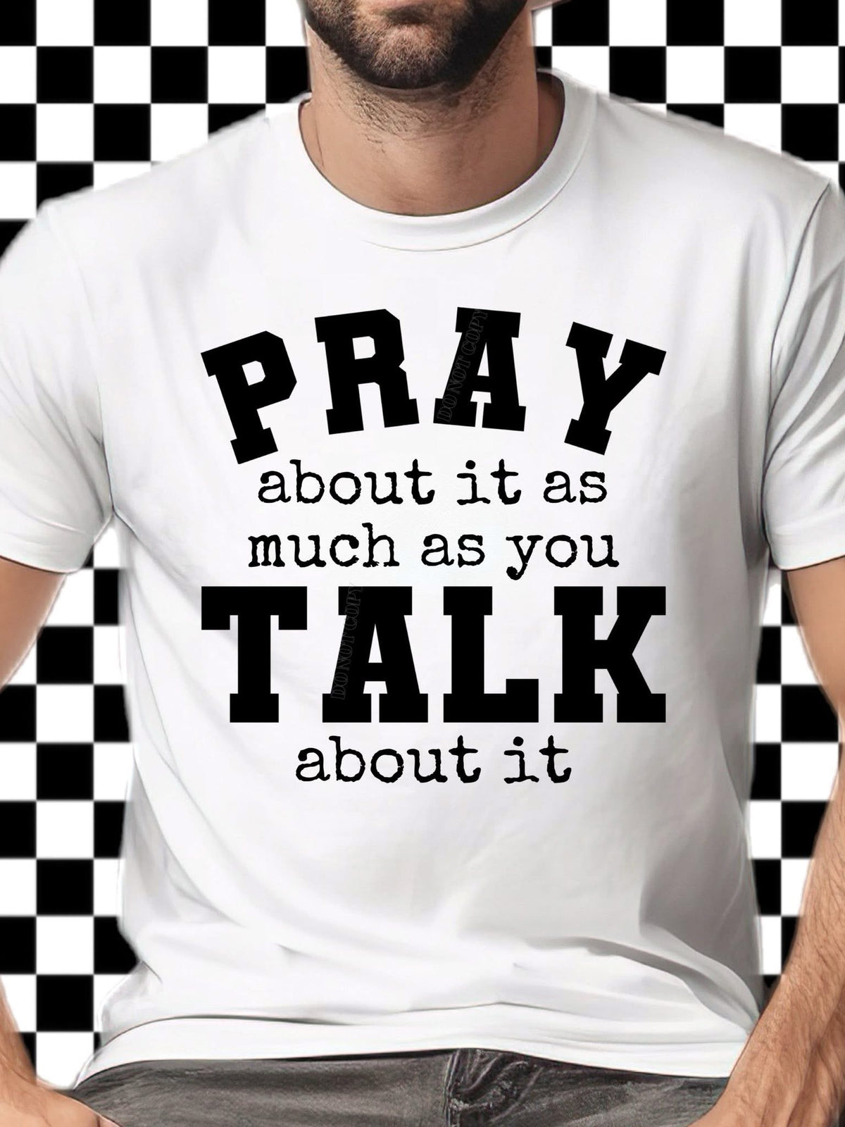 Pray About It Unisex T-Shirt Faith Tee printed apparel by Baylees Creations