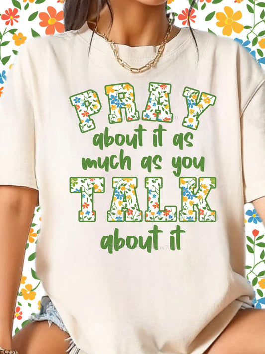 Pray About It Women's T-Shirt Faith Tee printed apparel by Baylees Creations