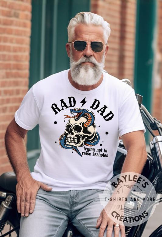 Rad Dad Trying Men's Tee Father's Day T-Shirt printed apparel by Baylees Creations