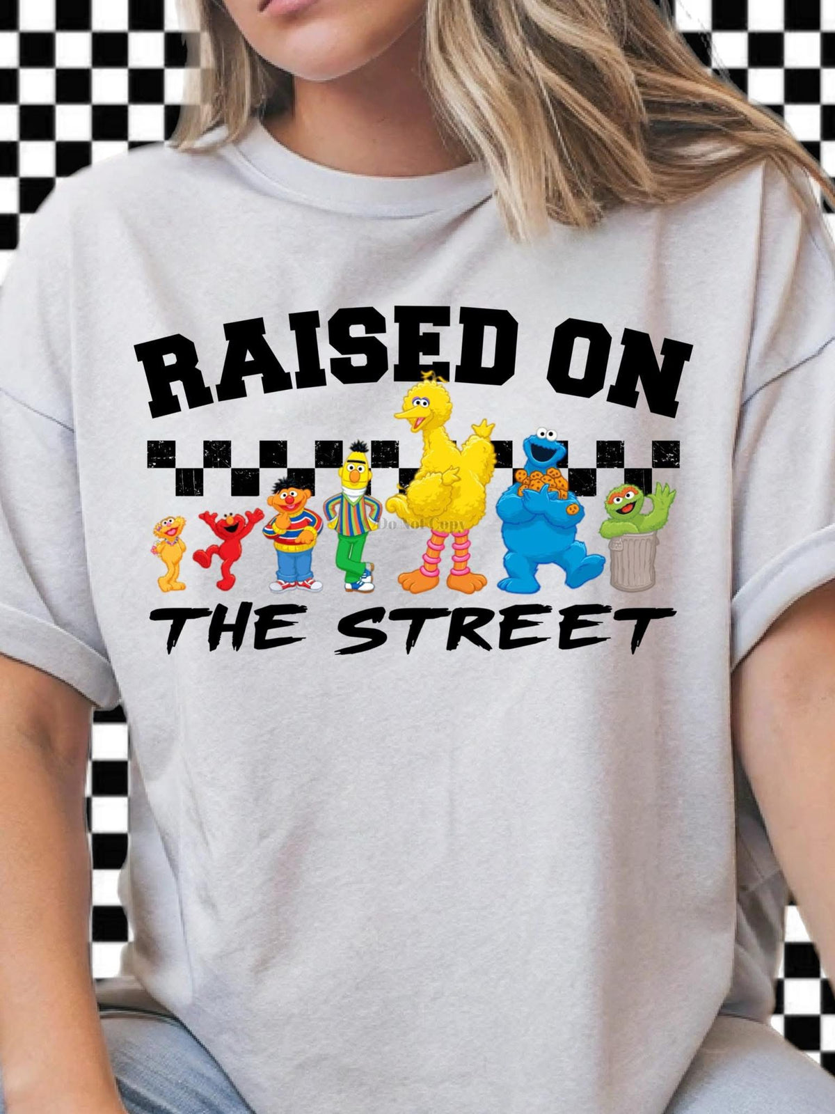 Raised on the Street Unisex T-Shirt Sesame Characters printed apparel by Baylees Creations