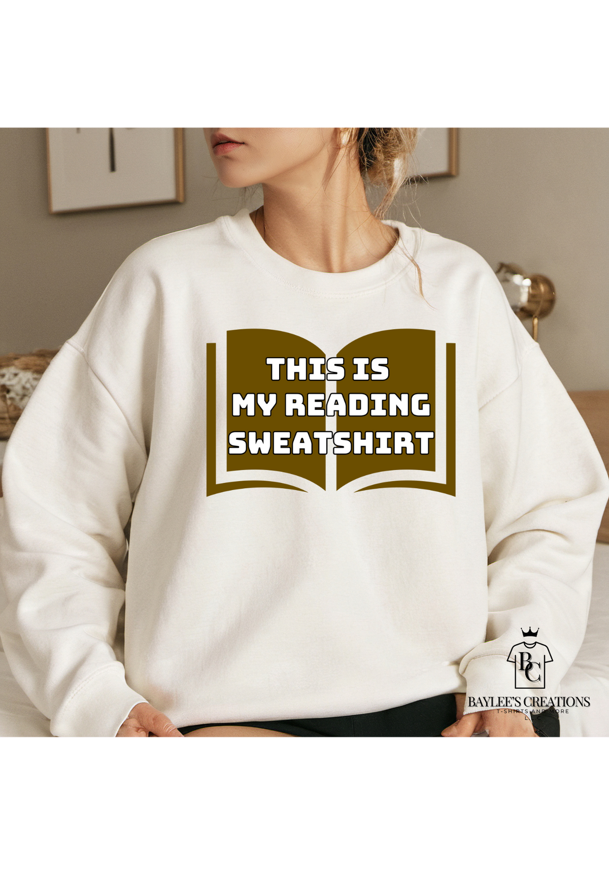 Reading Sweatshirt Women's Sweater printed apparel by Baylees Creations