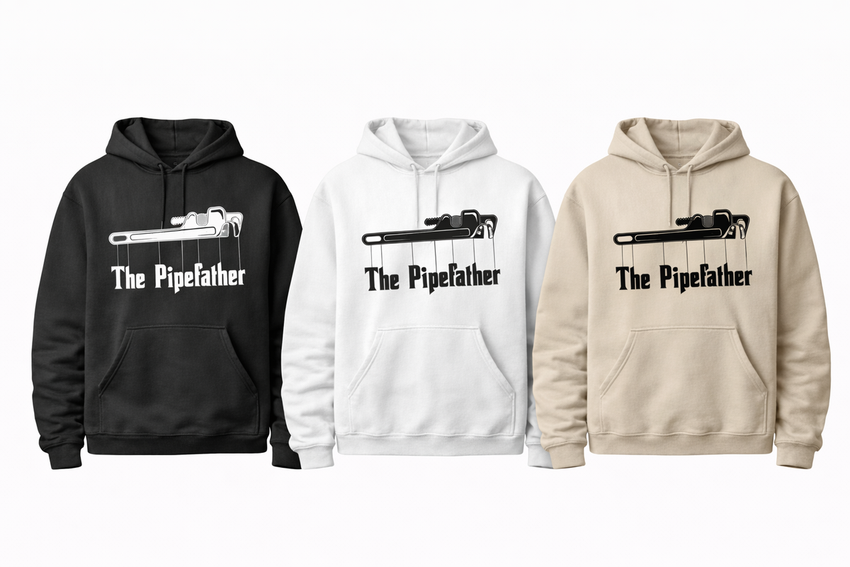 The Pipefather Hoodie | Funny Tradesman Plumbing Sweatshirt custom printed hoodie by Baylee's Creations