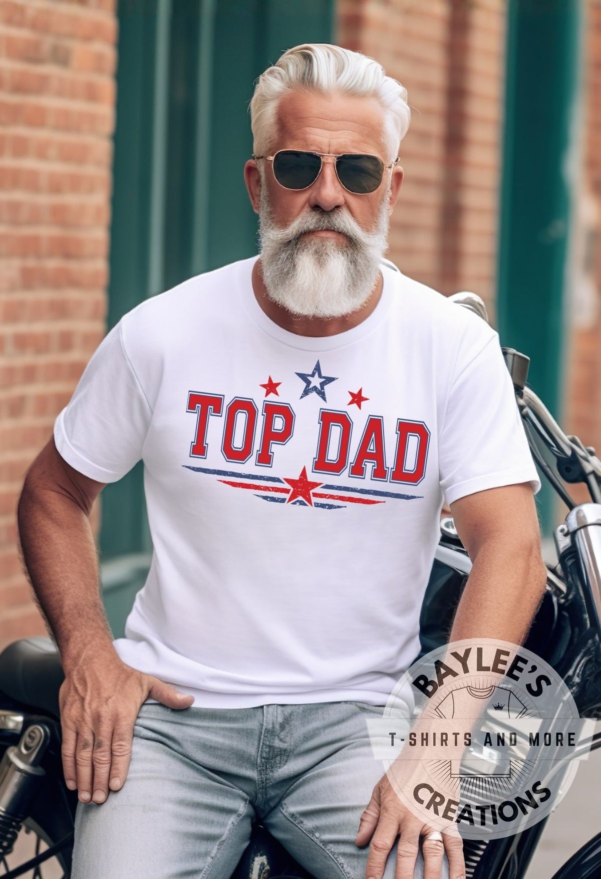 Top Dad Men's Tee Father's Day T-Shirt printed apparel by Baylees Creations