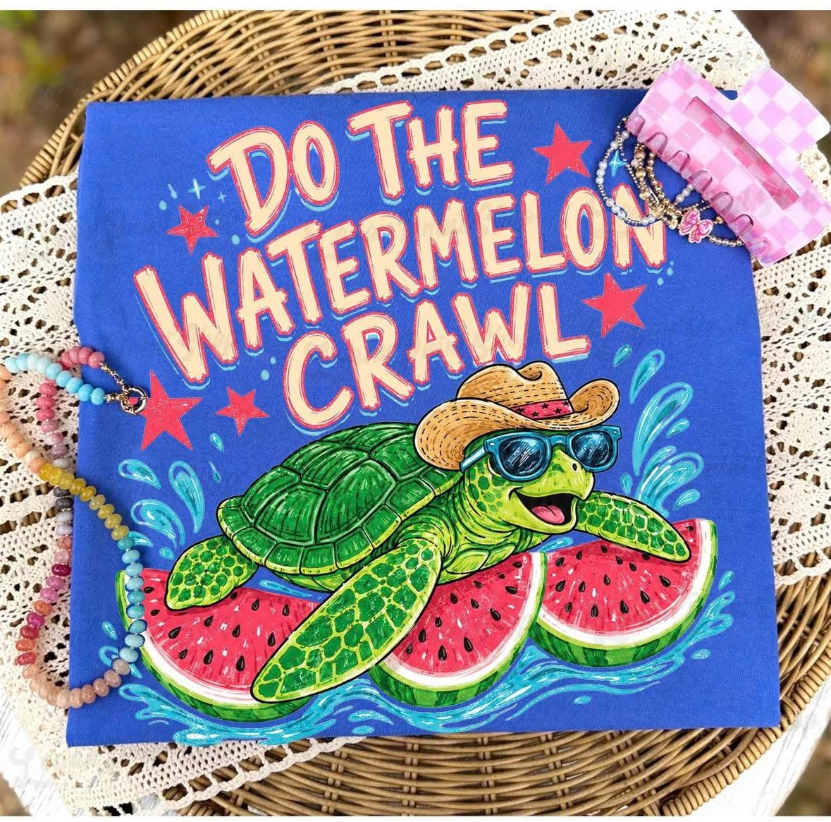 Watermelon Crawl Funny Tee T-Shirt Unisex printed apparel by Baylees Creations