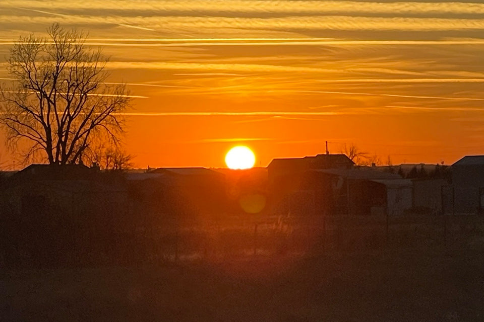 Sunset over the countryside near McLoud