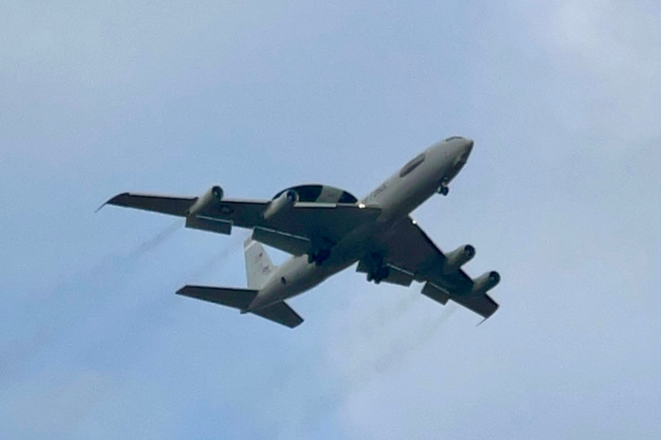 E-3 AWACS aircraft flying near Tinker Air Force Base