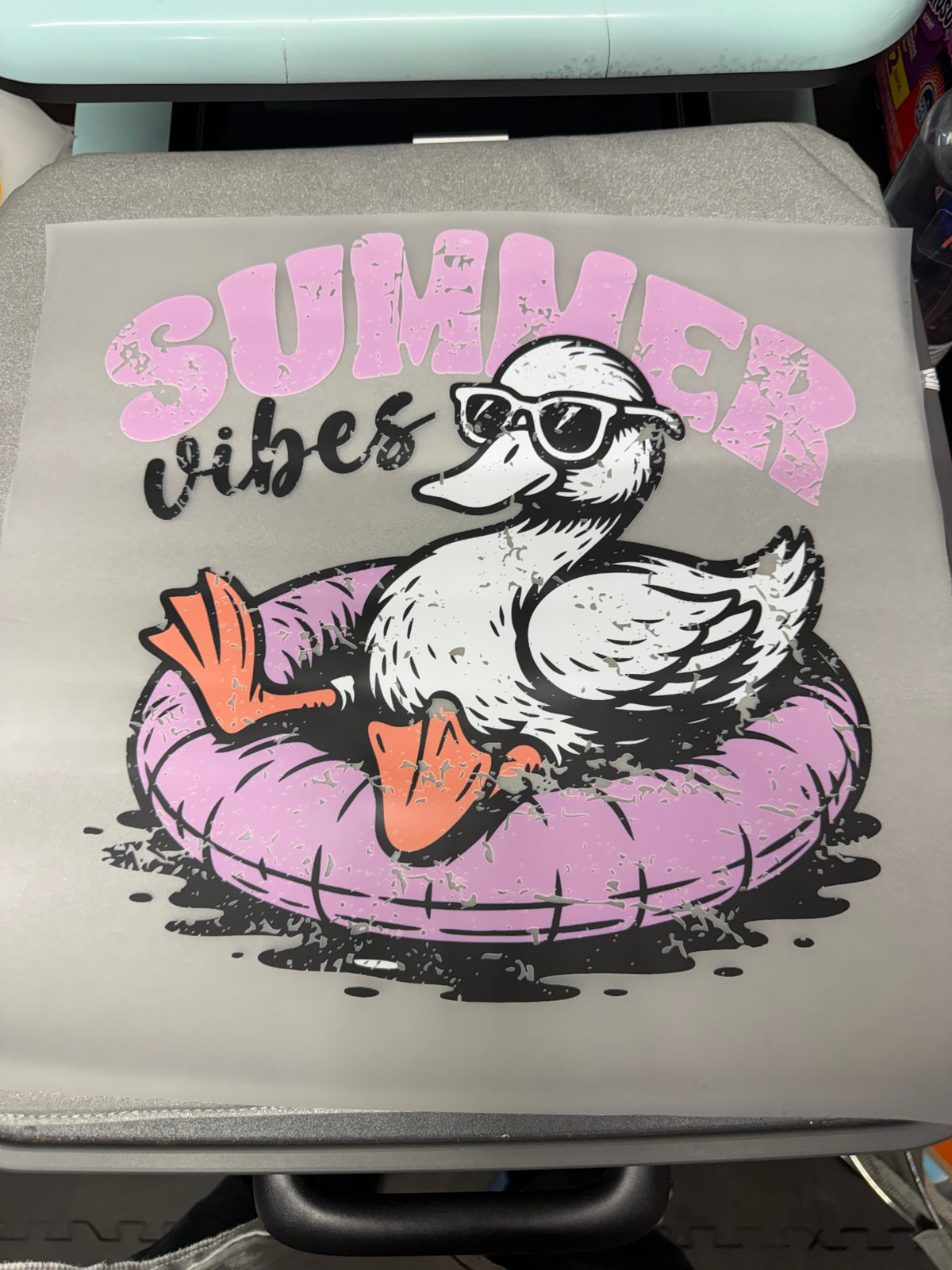 Summer Vibes Duck DTF Transfer ready-to-press DTF transfer