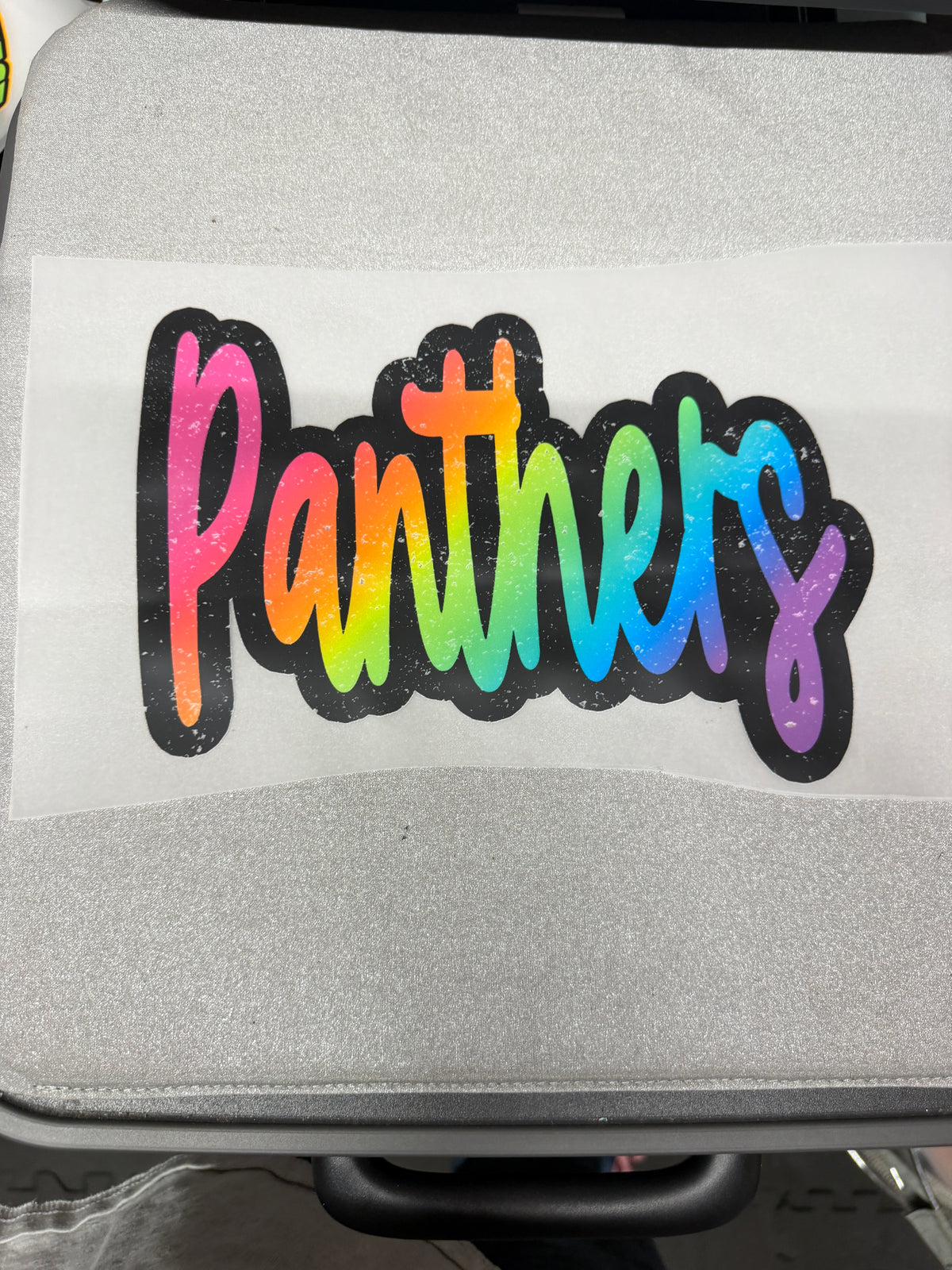 Panthers Rainbow Wordmark DTF Transfer ready-to-press DTF transfer