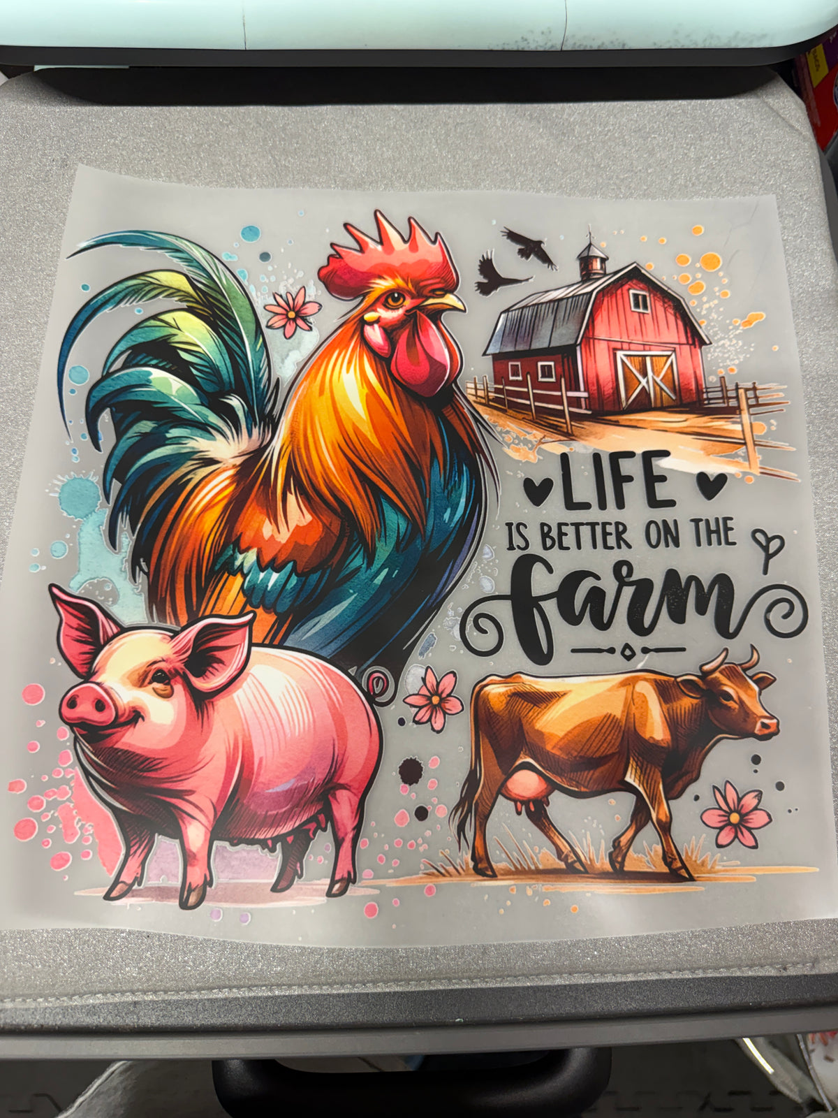Life Is Better on the Farm DTF Transfer ready-to-press DTF transfer