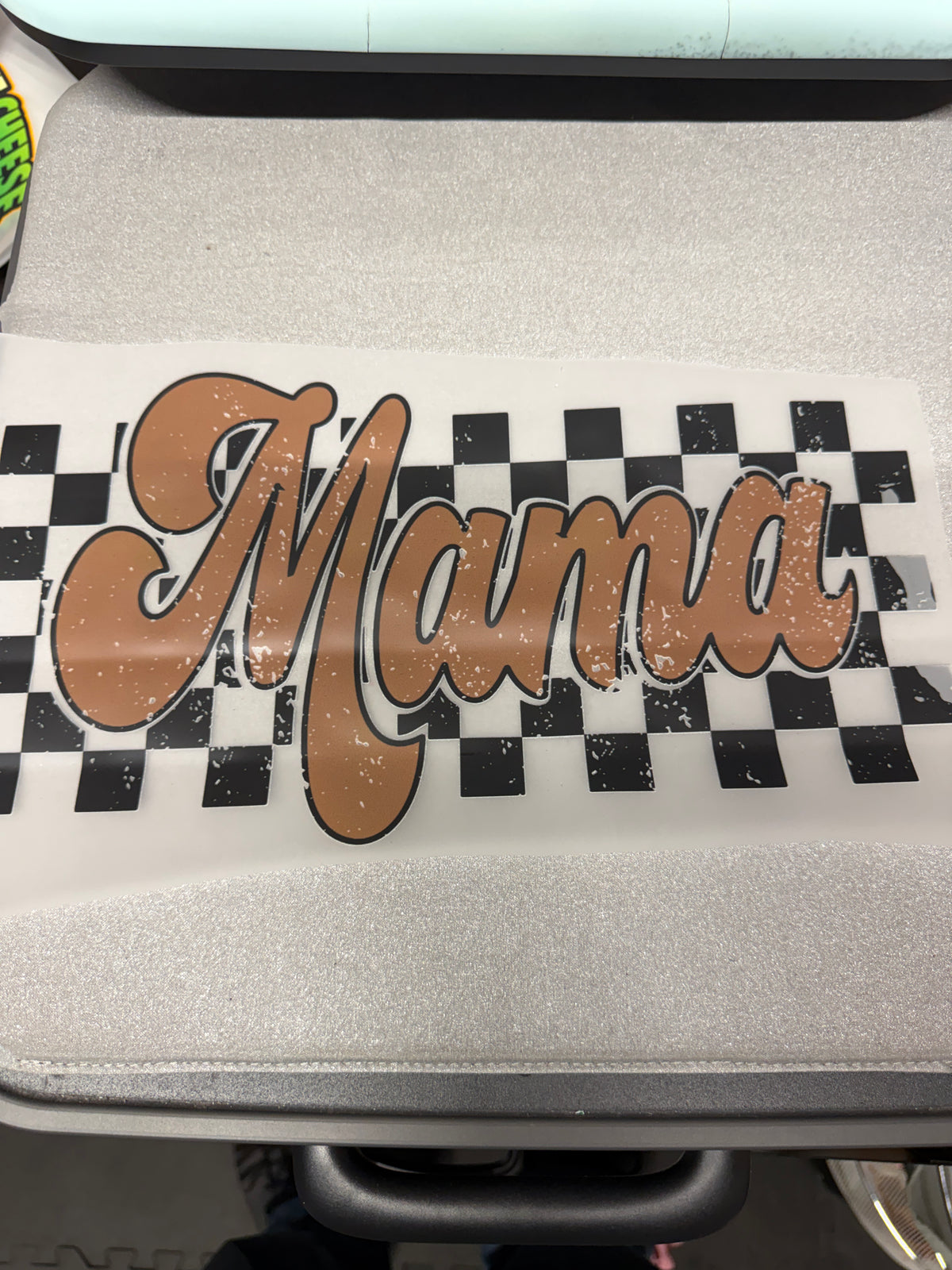 Mama Leopard Checkerboard DTF Transfer ready-to-press DTF transfer
