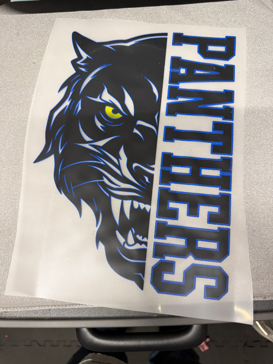 Panthers Split Mascot DTF Transfer ready-to-press DTF transfer