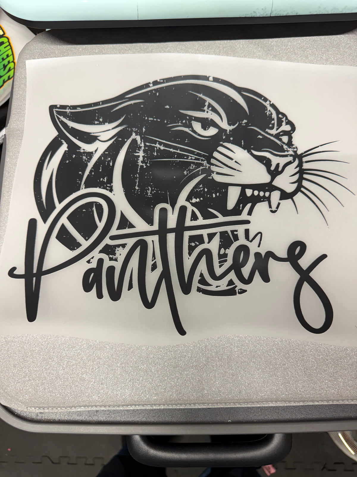 Panthers Script Mascot DTF Transfer ready-to-press DTF transfer