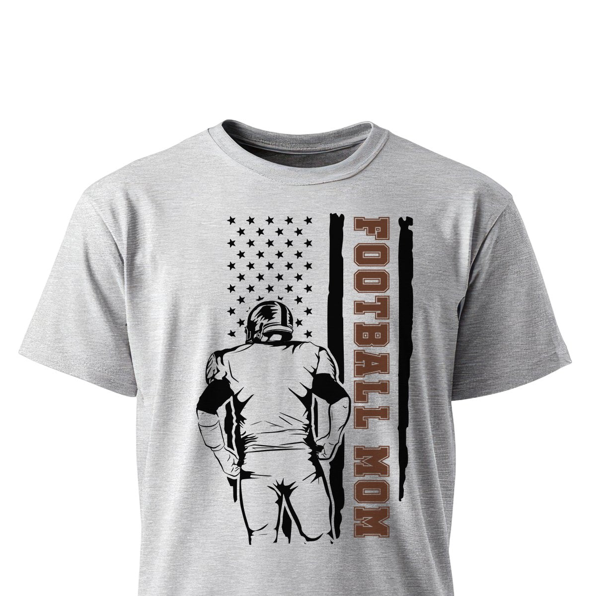 Patriotic Football Mom Women's T-Shirts on ash gray shirt by Baylee's Creations