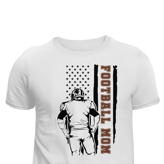 Patriotic Football Mom Women's T-Shirt printed apparel by Baylees Creations